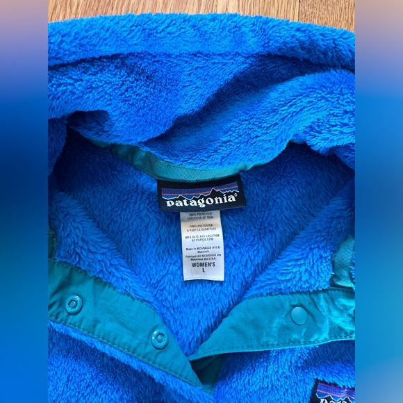Patagonia Women's Vintage Re-Tool Snap-T Pullover Turquoise/Teal/Green Size L - Picture 3 of 5